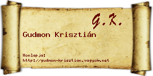 Gudmon Krisztián névjegykártya